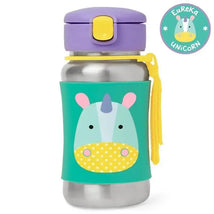 Skip Hop - Zoo Stainless Steel Straw Bottle, Unicorn Image 1