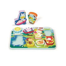 Skip Hop - Baby's First Puzzle, Zoo Park - 8 puzzle pieces & puzzle board Image 1