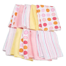 Spasilk - 10Pk Soft Terry Bath Washcloths, Pink Dots Image 1