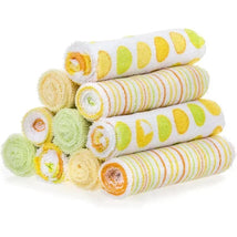 Spasilk - 10Pk Soft Terry Bath Washcloths, Yellow/Green Dots Image 1