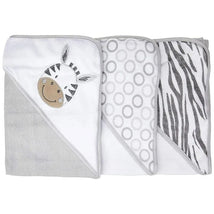 Spasilk - 3 Hooded Towel Set, Grey Zebra Image 1