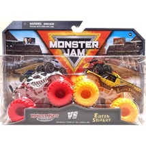 Spin Master - Monster Jam Die-Cast Monster Trucks, 2 Pack Series 24, Monster Mutt vs Earth Shaker, Ages 3+ Image 1