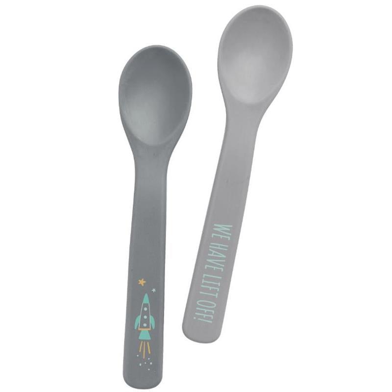 Stephen Joseph Silicone Baby Spoons, One size, Space