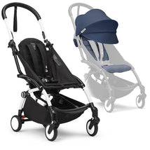 Stokke - Yoyo³ Stroller Bundle, Black And White Frame & Air France 6+ Color Pack Image 1