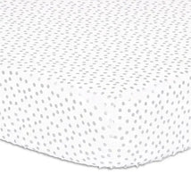 The Peanut Shell Fitted Crib Sheet, Metallic Silver Dot Image 1