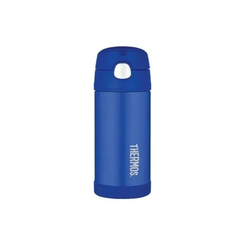 THERMOS FUNTAINER Waterfles met rietje - 12 oz - Kinderen roestvrij staal vacuüm geïsoleerde waterfles met deksel, blauw THERMOS FUNTAINER Waterfles met rietje - 12 oz - Kinderen roestvrij staal vacuüm geïsoleerde waterfles met deksel, blauw