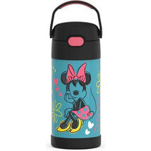 THERMOS - 12Oz Stainless Steel Insulated Straw Bottle, Minnie Mouse Image 1