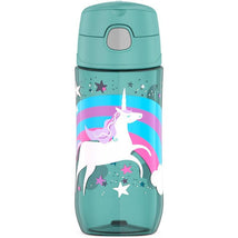 Thermos - 16 Oz Plastic Funtainer® Hydration Bottle With Spout Lid, Unicorns Image 1