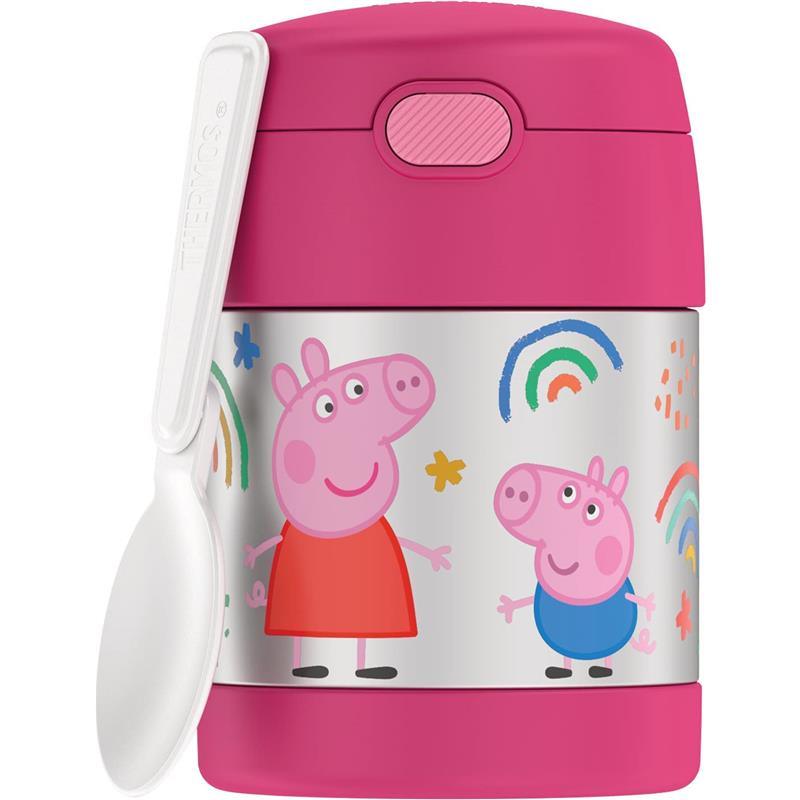 FUNTAINER 12 Ounce Stainless Steel Vacuum Insulated Kids Straw Bottle,  Peppa Pig