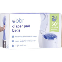 Ubbi - Diaper Pail Plastic Bags, Disposable Baby Waste Bags, Single Pack, 25 Count, 13-Gallon Bags Image 1
