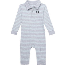 Under Armour - Baby Boy Stripe Polo Coverall, Mod Gray Image 1