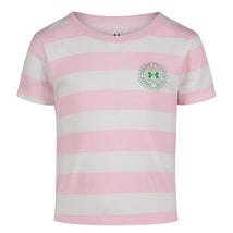 Under Armour Kids - Girl Athletics Club Stripe Tee Pink & White Image 1