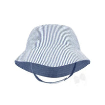 Wee Ones - Boys Reversible Seersucker Sun Hat, Blue Stripes Image 1