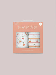 Swaddle Blanket Set - Cherry Cute by Doodle By Meg