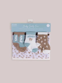 Baby Socks Trio - Howdy Partner Blue