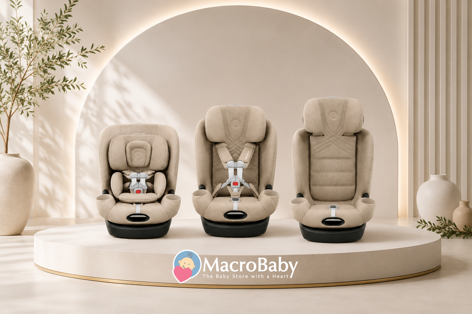 Calisto Convertible car seats on display