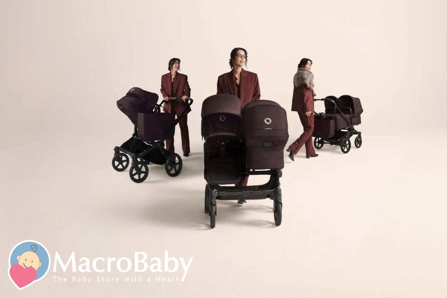 Luxury double stroller with sleek design, perfect for twins or siblings, featuring modern canopy and durable wheels.