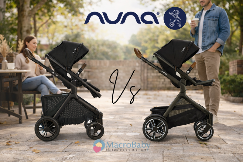 Nuna strollers comparison: sleek black baby strollers with modern design, perfect for urban parents