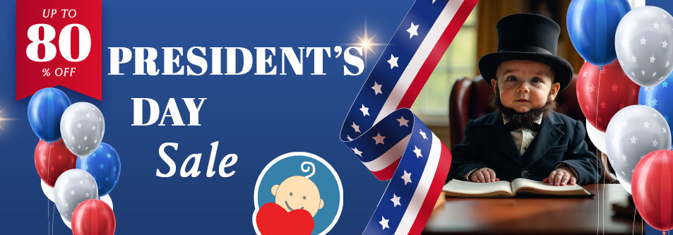 President's Day Sale: Up to 80% off baby gear with festive balloons and patriotic decor