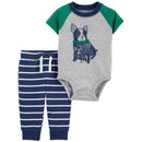Carters - Baby Boy 2Pk Dog Bodysuit Pant Set, Grey Image 1