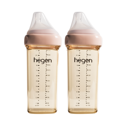 Hegen PPSU Anti-Colic Baby Bottle - 6 Months Plus - 330ml/11oz - Pink - 2-Pack