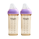 Hegen PPSU Anti-Colic Baby Bottle - 6 Months Plus - 330ml/11oz - Purple - 2-Pack