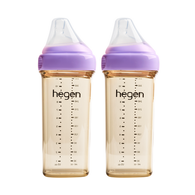 Hegen PPSU Anti-Colic Baby Bottle - 6 Months Plus - 330ml/11oz - Purple - 2-Pack