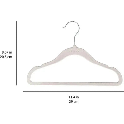 Gray 3 Sprouts baby velvet hanger, measuring 11.4 inches wide and 8.07 inches tall, ideal for organizing clothing.