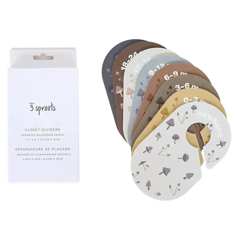 3 Sprouts - Baby and Toddler Hanger Closet Dividers, Set of 8, Mushroom Image 2