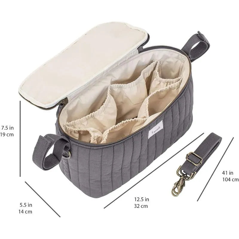 3 Sprouts - Universal Stroller Caddy Organizer, Charcoal Grey Image 4