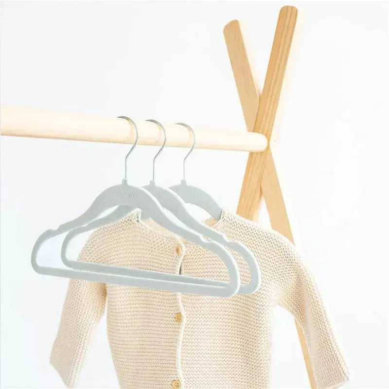 3 Sprouts - Velvet Baby Hangers, Non-Slip, Durable, Pack of 15, Blue Image 4