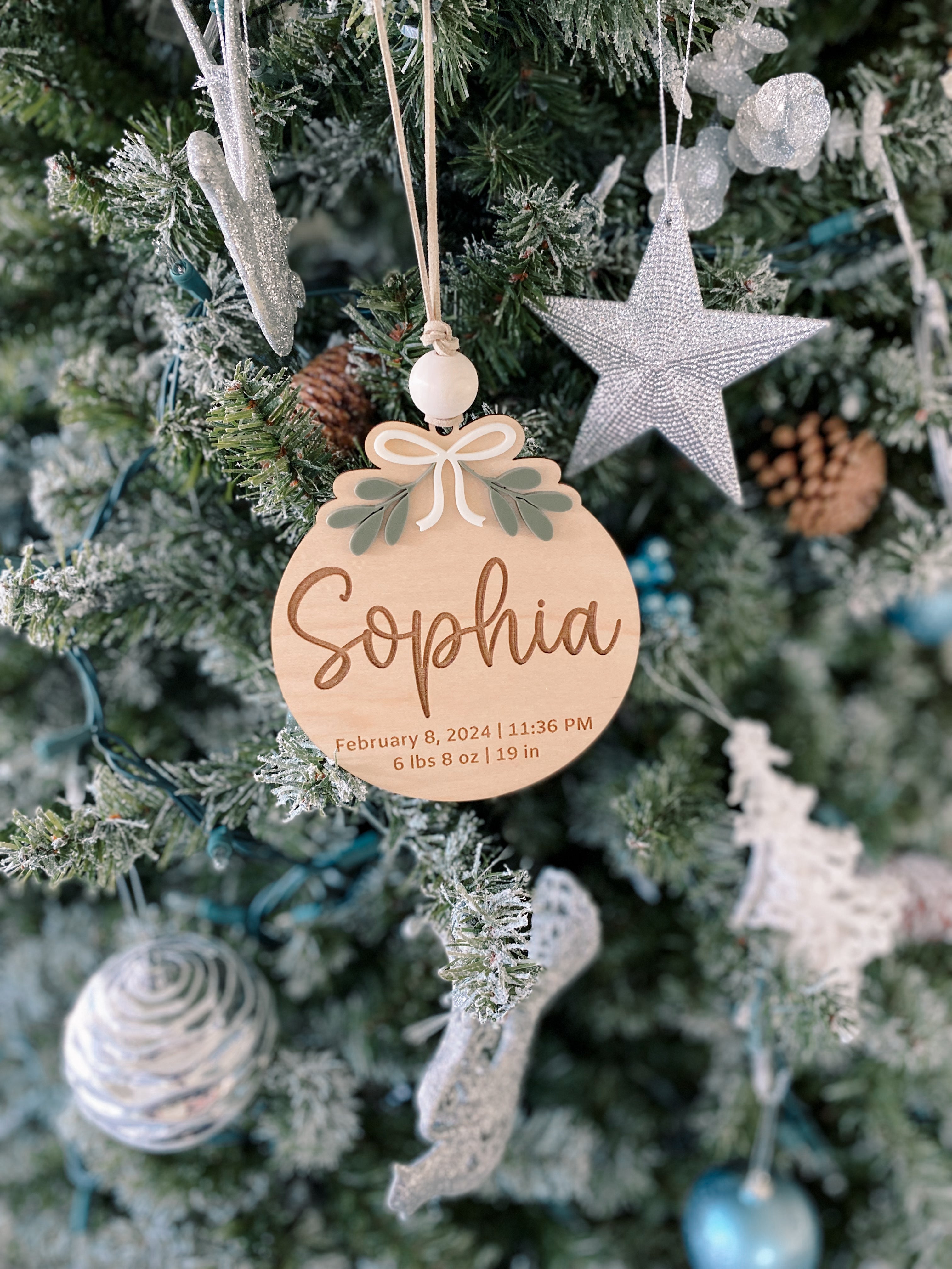 3D Customized Baby's 1st Christmas Ornament -  Holly
