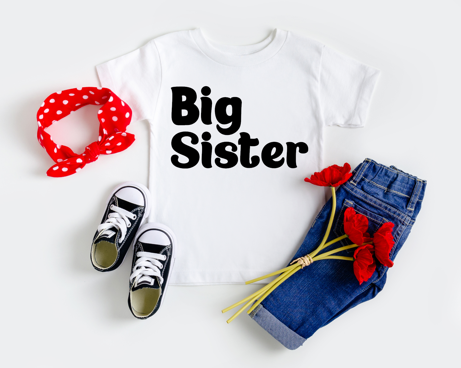 Big Sister Kid's Retro Sibling Tee