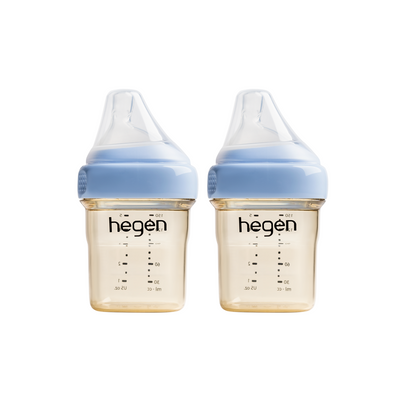Hegen PPSU Anti-Colic Baby Bottle - 1 to 3 Months 150ml/5oz - Blue - 2-Pack