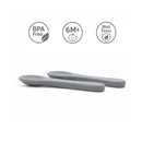 Primo Passi - Silicone Carrot Freezer + Food Feeder + Spoon 2-Pack + Suction Bowl + Suction Plate + Training Cup And Snack Cup - Senior Grey