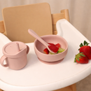 Primo Passi - Silicone Carrot Freezer + Food Feeder + Spoon 2-Pack + Suction Bowl + Suction Plate + Training Cup And Snack Cup - Rose Pink