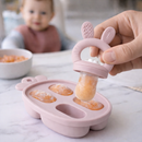 Primo Passi - Silicone Carrot Freezer + Food Feeder + Spoon 2-Pack + Suction Bowl + Suction Plate + Training Cup And Snack Cup - Rose Pink
