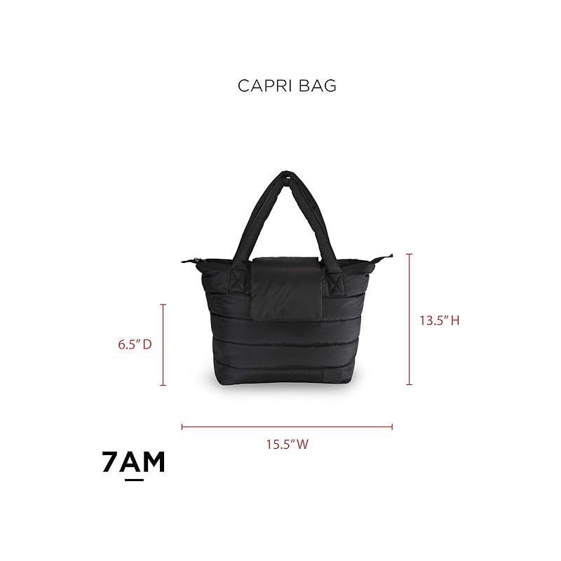7AM Voyage - Waterproof Capri Diaper Bag with Crossbody Straps, Black Polar Image 6