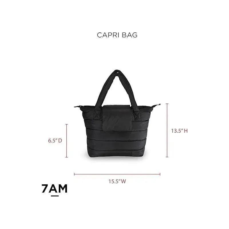 7AM Voyage - Waterproof Capri Diaper Bag with Crossbody Straps Black Polar Image 6