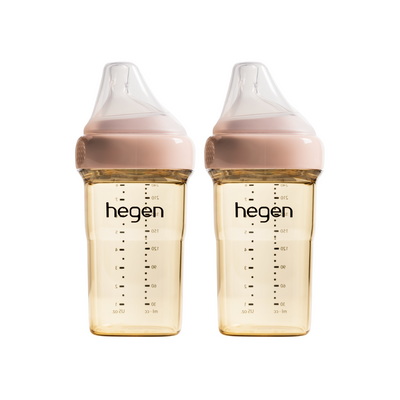 Hegen PPSU Anti-Colic Baby Bottle - 3 to 6 Months - 240ml/8oz - Pink - 2-Pack