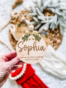 3D Customized Baby's 1st Christmas Ornament -  Holly