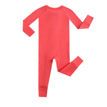 Berry Red Zippered Baby Romper