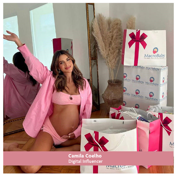 Camila Coelho with all her Baby Shower Gifts from MacroBaby, the Baby Store in Florida