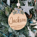 3D Customized Baby's 1st Christmas Ornament -  Holly