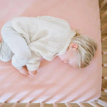 Waterproof Cotton Crib Sheet - Blush