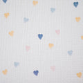 Waterproof Cotton Crib Sheet - Muslin Hearts
