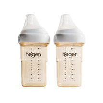 Hegen PPSU Anti-Colic Baby Bottle - 3 to 6 Months - 240ml/8oz - 2-Pack - White