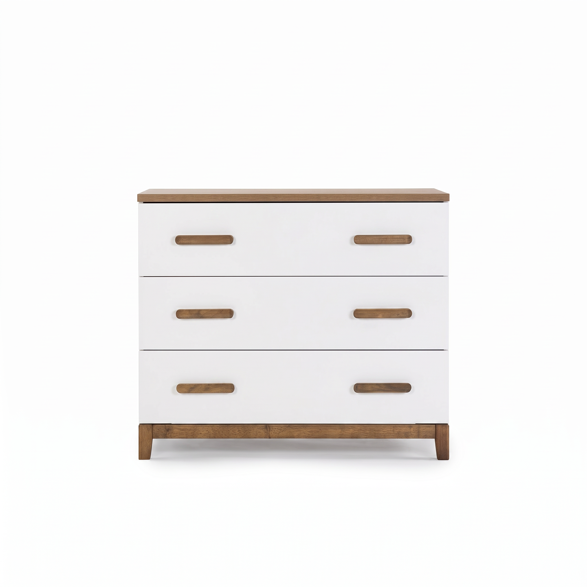LaLa Little 3-Drawer Dresser White + walnut LaLa Little 3-Drawer Dresser White + walnut