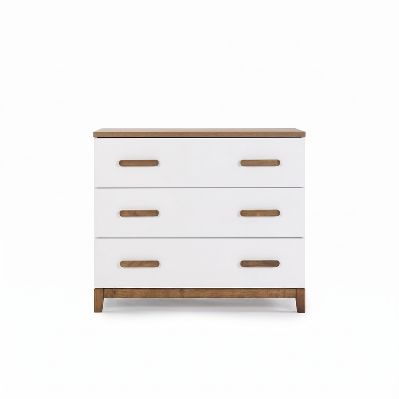 beige 3 drawer dresser Heynemo Modern Wood 3-Drawer Dresser, Compact Chest of Drawers Storage Organizer for Bedroom Living Room Entryway, Beige