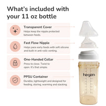 Hegen PPSU Anti-Colic Baby Bottle - 6 Months Plus - 330ml/11oz - Blue - 2-Pack